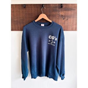 Vintage Jerzees Sweatshirt - Men's Relaxed Fit (LG) - Navy